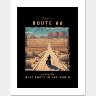 The U.S. Route 66 - best motorcycle route in the world Posters and Art